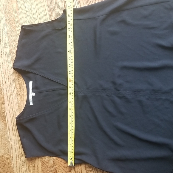 (M) RACHEL Rachel Roy Classic Black Flowy Tank Top Summer V Neck High Low - Picture 4 of 8